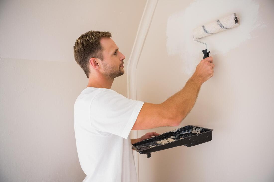 residential painter during work 