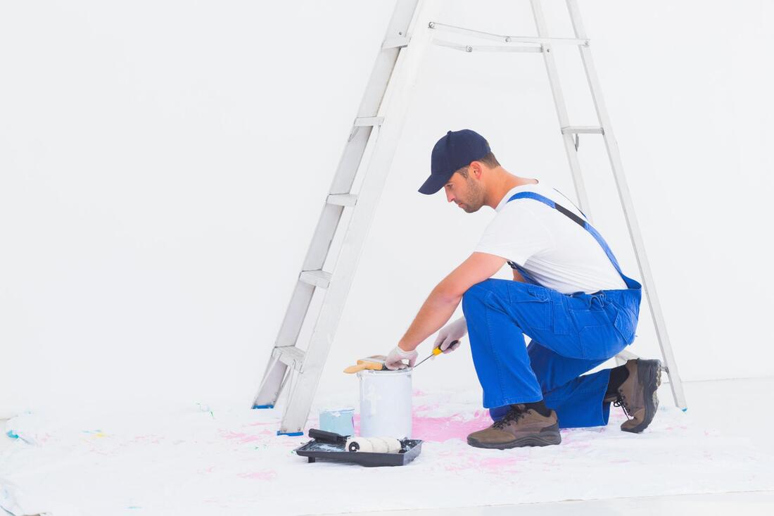 professional painter during work 